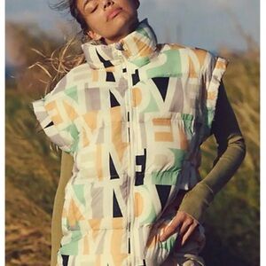 BRAND NEW Free People BUBBLE PRINTED Puffer Vest Small